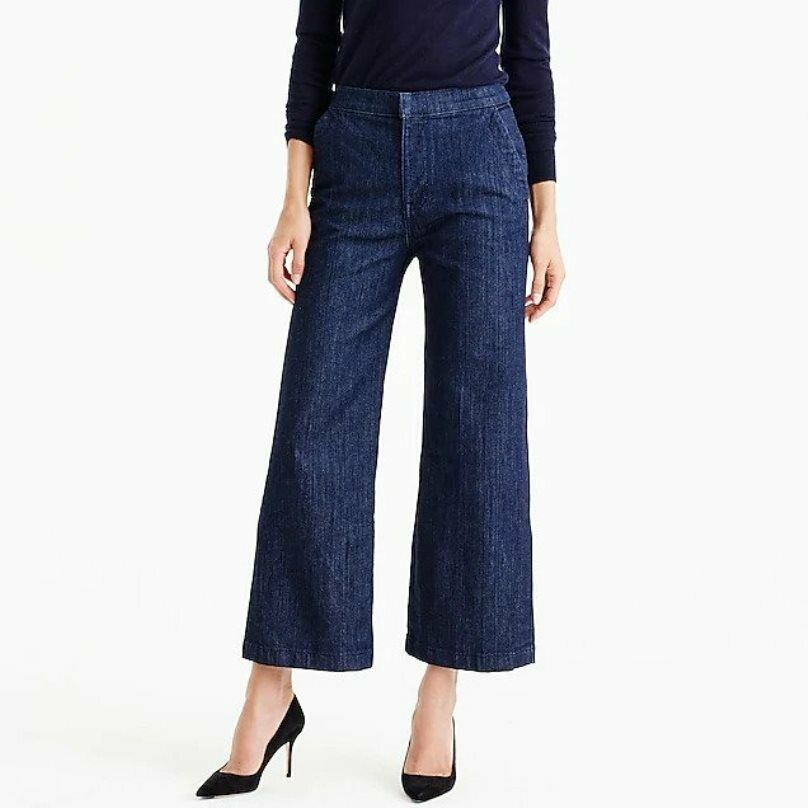 Primary image for J.Crew  Rayner Trouser/Wide Leg Jeans, Dark Wash Rinse, size 32, NWT