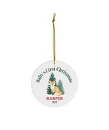 Baby's First Christmas Ornament Personalized Woodland Fox  - $19.99