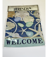 &quot;Welcome&quot;  Shell Collage -  FLAGTRENDS 12.5&quot; x 18&quot; Double Sided  Flag - $9.74