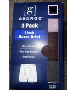 George 3-Pack Mens Boxer Brief Underwear Rayon Blend 6&quot; Stretch (A) ~ S ... - $22.84 CAD