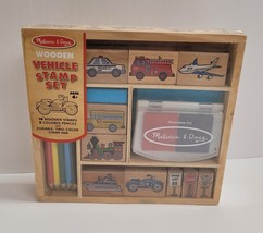 Melissa and Doug Wooden Vehicle Stamp Set Collection Ages 4+ NEW Sealed - £7.77 GBP