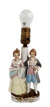 Wales  Victorian Colonial Couple Figurine Lamp 10&quot; Vintage - £14.86 GBP