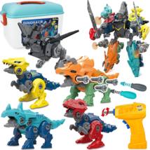 Dinosaur Toys for Kids, 5 in 1 Take Apart Dinosaur Toys with Electric Drill - £38.71 GBP