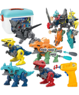 Dinosaur Toys for Kids, 5 in 1 Take Apart Dinosaur Toys with Electric Drill - £39.68 GBP