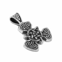 Celtic Triquetra Necklace Silver Stainless Steel Trinity Knot Pendant Amulet - £15.97 GBP