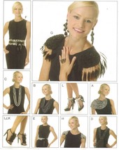 Misses Scarves Necklaces Belts Epaulettes Jewelry Shoe Decoration Sew Pattern - $9.99