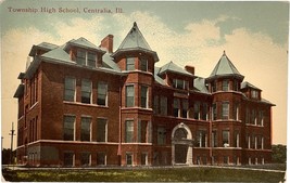 Township High School, Centralia, Illinois, vintage postcard 1913 - £11.18 GBP