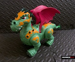 Mattel 2007 Imaginext Deluxe Walking Green Dragon with Red Wings &amp; Sounds - £30.95 GBP