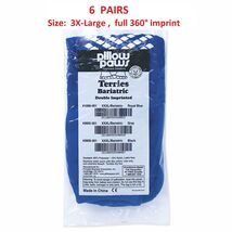 6 Pair Non-Skid Hospital Slipper Socks Pillow Paws Bariatric 3X-Large Bl... - $27.43