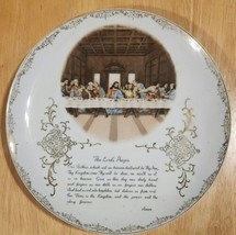 Collector&#39;s Plate The Last Supper The Lords Prayer White Gold Trim 10&quot; Dia - £21.99 GBP