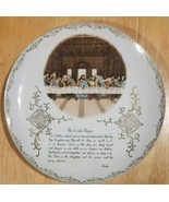Collector&#39;s Plate The Last Supper The Lords Prayer White Gold Trim 10&quot; Dia - $27.62