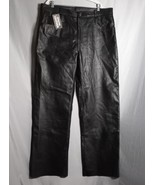 Xelement Pants Men&#39;s Size 42 Black Heavy Leather Bikers Raw Hem Straight... - £133.16 GBP