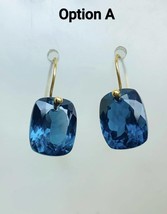 London Blue Topaz Earrings 925 Sterling Silver With Gold Plated Earrings Gift Fo - $65.00