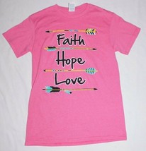 Faith Hope Love Pink T-Shirt Size Small Brand New No Tags Delta Pro Weight - £12.50 GBP