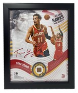 TRAE YOUNG Atlanta Hawks Framed 15&quot; x 17&quot; Game Used Basketball Collage L... - £84.26 GBP