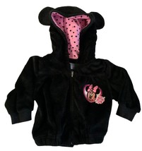 Vintage Disney Girls Infant Baby Size 18 months Black Faux Fur Minnie Mouse Coat - £19.05 GBP