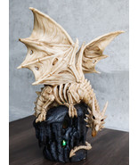 Gothic Exo Skeleton Dragon On Rock Cavern With Colorful LED Light Figurine - $49.99