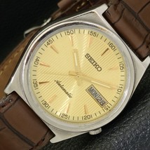 Vintage Seiko Automatic 7019A Japan Mens Golden Color Dial Watch a433414-1 - £34.10 GBP