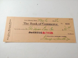 1956 New Albany Miss Coca Cola Bottling Works Payroll Check Coke - $14.80