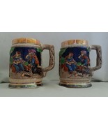 2 VINTAGE GERMAN STYLE CERAMIC BEER STEIN MUGS MADE IN JAPAN - £20.03 GBP