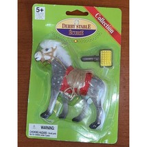 Derby Stable Ecurie Horse Collection Gray Horse. Comb &amp; Saddle toy. NEW - $6.39