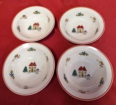 Vintage 1987 The Joy of Christmas by Jamestown China **Set of 4 Bowls** Soup VTG - $19.29