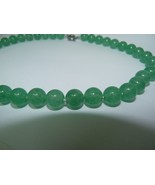 Fine Vintage Serpentine Gemstones Necklace, Jade-Colored, L 42.5 cm - €67,44 EUR
