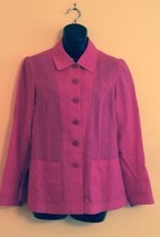 VTG KENZO Paris Fuchsia Button Front Linen Jacket SZ 36 Made in France CUTE - $98.01