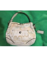 Coach ivory tan leather jacquard signature bag purse Vintage - £19.41 GBP