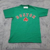 Anvil Shirt Mens S Green Boston Short Sleeve Crew Neck Print Cotton Casu... - $22.75