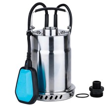 1/2Hp Sump Pump 2730Gph Stainless Steel Submersible Water Pump 115V W/Ad... - $147.99