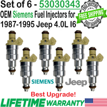 OEM Siemens Best Upgrade x6 Fuel Injectors For 1991-1995 Jeep Wrangler 4.0L I6 - £140.51 GBP