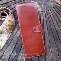 Antique 1950s MCM Gentlemans Elyte Leather Necktie Travel Organizer Tie ... - $24.75
