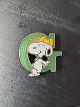 Snoopy Peanuts Alphabet Initial Letter G Enamel Cloisonne Collectible Pin Green - $24.74