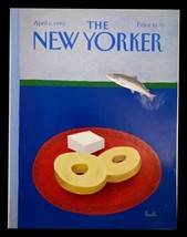 COVER ONLY The New Yorker April 6 1992 Bass Fish by Heidi Goennel No Label - £9.83 GBP