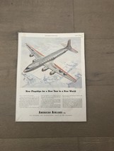 American Airlines Ad From Saturday Evening Post January 27, 1945 DC-6 Fl... - $285.59 MXN