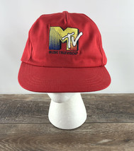 Vintage MTV Snapback Baseball Hat - Red - Athletic Cap Company - Made in... - £46.92 GBP