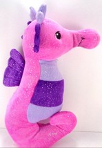 The Petting Zoo Pink and Purple Shiny Seahorse stuffed Plush 13&quot; Sea Horse - $11.57