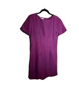 EVAN PICONE Womens Size 8 Purple Sheath Dress Short Sleeve Linen Blend - €15,49 EUR