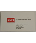 Avis Tucson International Airport Vintage Business Card Tucson Arizona bc1 - $95.11 MXN