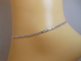 925 Silver Valentino Chain Anklet, Womens Anket, 9&quot;, 9.5&quot;, 10&quot; | Sup Silver  - £20.88 GBP