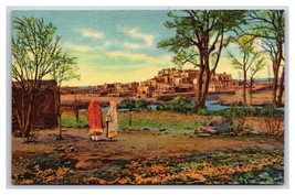 Pueblo De Taos New Mexico NM UNP Linen Postcard V13 - £2.32 GBP