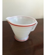 Creamer, Hazel Atlas, 1940s, milk glass, red stripe - $18.00