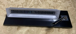 Vintage Temperature Thermometer Desktop Plexiglas Acrylic  Pen Holder MCM - £10.84 GBP