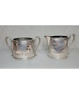 Vintage B Rogers Silver Co 1883 Creamer &amp; Sugar Taunton Mass. Quadruple ... - $46.91