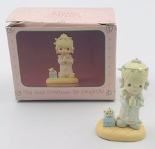 1990 Precious Moments May Your Christmas Be Delightful 575518 Girl w/ Te... - £7.18 GBP