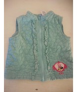 Pretty Green Minnie Mouse Disney Corduroy vest zip front 18 months - $10.39