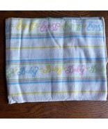 Vintage Riegel Receiving Baby Blanket Pastel Blue Pink Yellow Stripe Cur... - $28.69