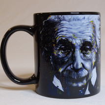 Albert Einstein Coffee Mug Artwork By Stephen Fishwick Cool Mug 10 oz Bl... - £7.03 GBP