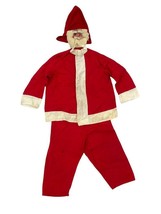 Vintage Santa Claus Costume Adult Handpainted Mesh Face Unique - $123.74